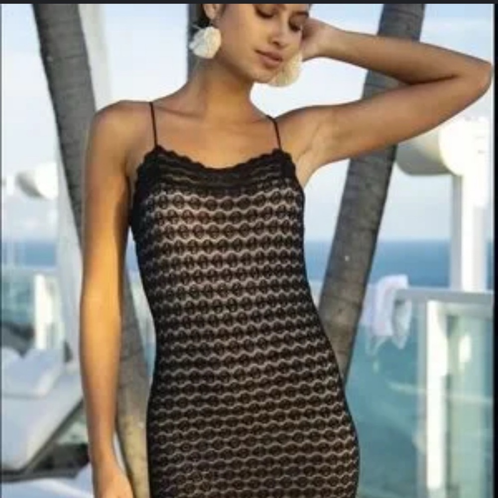 Nightcap Black Lace Mini Dress